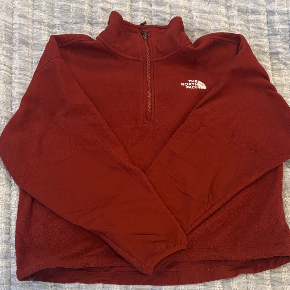 Last call❣️The North Face Red Quarter-Zip Fleece